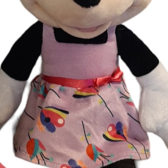 Disney Minnie Mouse Plush Bunny Ears Pink Floral Dress Stuffed Animal 12" - Picture 3 of 7